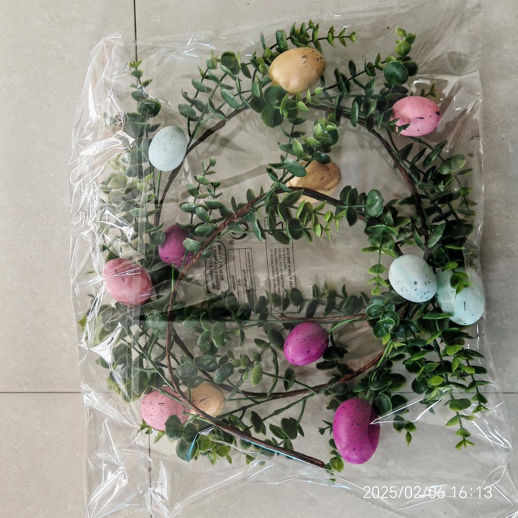 Пасхальный Имитация Листьев Яйца Ротанг Праздничный Набор Зеленые Листья Виноградные Лозы
