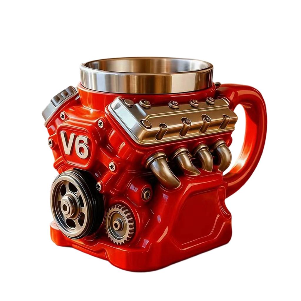 Смола двигателя V8 с внутренней вставкой, Кружка, Ощущение высокого класса, Индивидуальность, Механическое украшение, Ручная работа