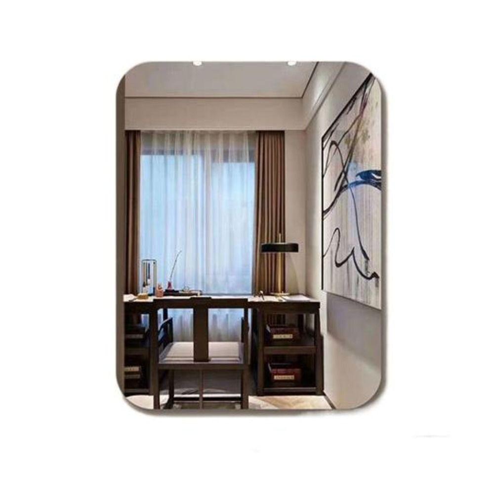 Home Decoration 3D Effect Shower Oval Mirror Stickers Acrylic Mirror Anti Fog Mirror Make Up Mirror