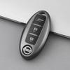 Премиальный чехол для ключа с 3/4 кнопками для Nissan Sylphy, Tiida, Qashqai, X-Trail, Kicks - Титаново-серый
