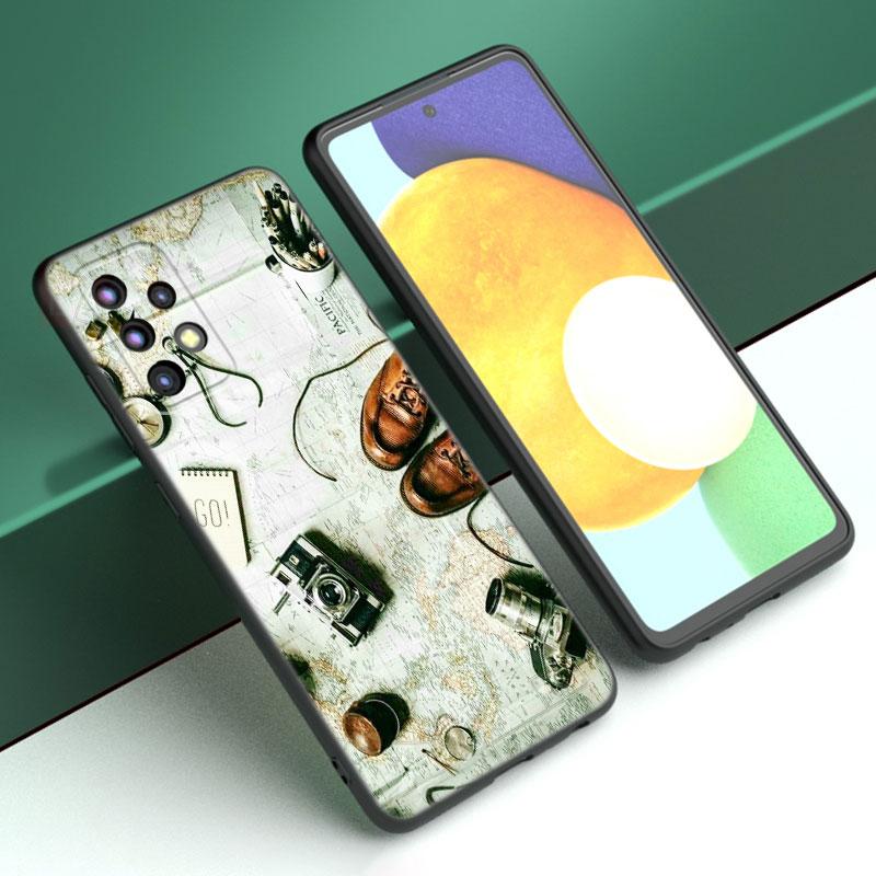 Чехол для телефона с картой мира для путешествий для Samsung A13 A22 A24 A32 A23 A25 A34 A35 A52S A53 A54 A55 A73 5G A12 A14 A15 A31 A33 A50 A51 A72