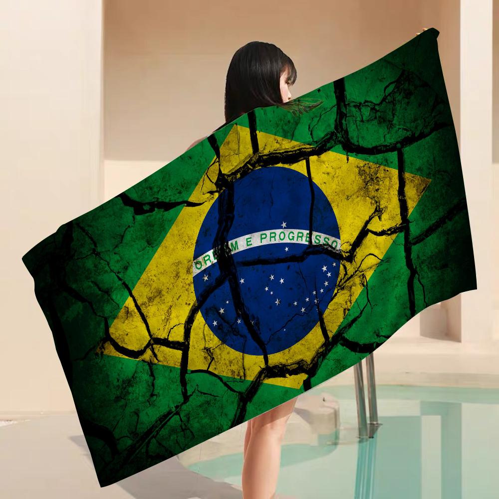 Brazil Brazilian Flag Big Microfiber Beach Towels Quick Dry Towel Sand Beach Towels Pool Towel For Travel Swim Pool Yoga