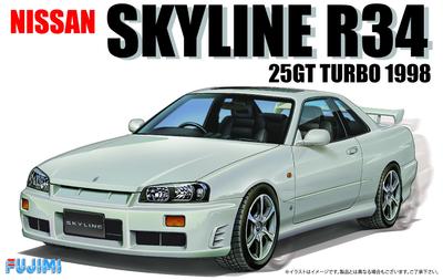 Серия моделей Fujimi 124 Nissan R34 Skyline 25GT Turbo 1998 Пластиковый модельный набор ID124 1/24 Inch-Up №