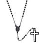 Cross Rosary Necklaces for Women,  Virgin Mary Pendant Cruz Necklace, Stainless Steel Christ Jewelry