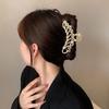 Elegant Metal Rhinestone Hair Claw Gold Color Hollow Geometry Hair Clips for Women Vintage Hairpin Hair Crab Hair Accessories