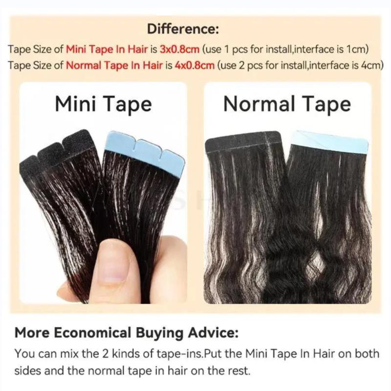 MRSHAIR Мини Ленточные Наращивания Волос Натуральные Волосы Незаметные Ленты 3x0.8см 10 шт./упак. Для Боковых Прядей