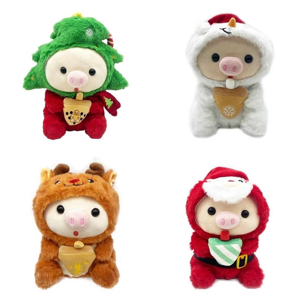 Adorable Christmas Pig Plush Toy Features Festive Santa And Reindeer Designs For Holiday Joy