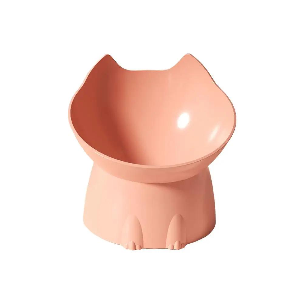 WhiskerWare Elevated Cat Bowl, Anti-Tip Plastic Raised Stress Feeding Feeder Bowls With Elevated Edge Free Dish Cat Pet Til I9E7