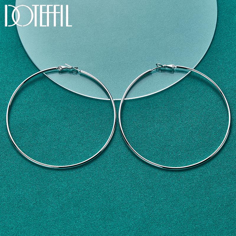 Серьги для пирсинга из стерлингового серебра 925 пробы, гладкие, 50/60/70/80 мм, модные свадебные украшения
