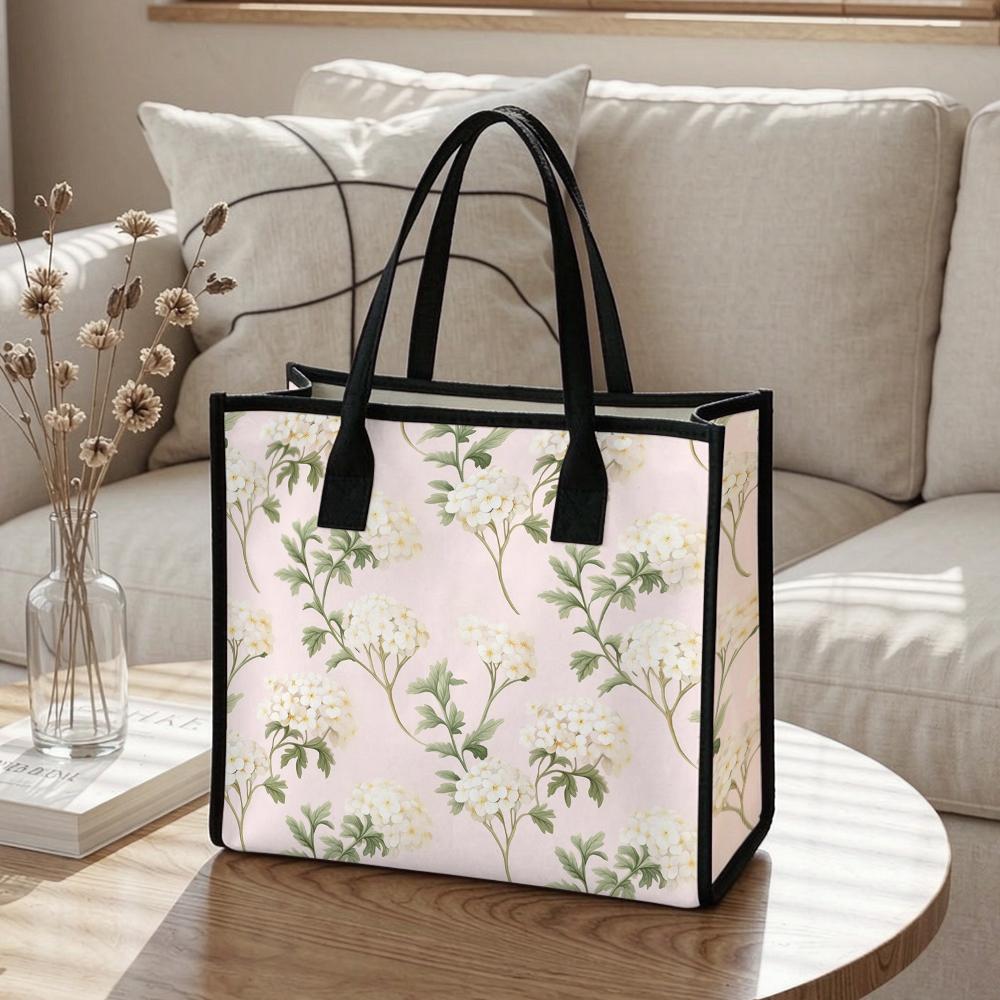 Floral Tote Bag Stylish Daily Shoulder Bag for Shopping Work Travel