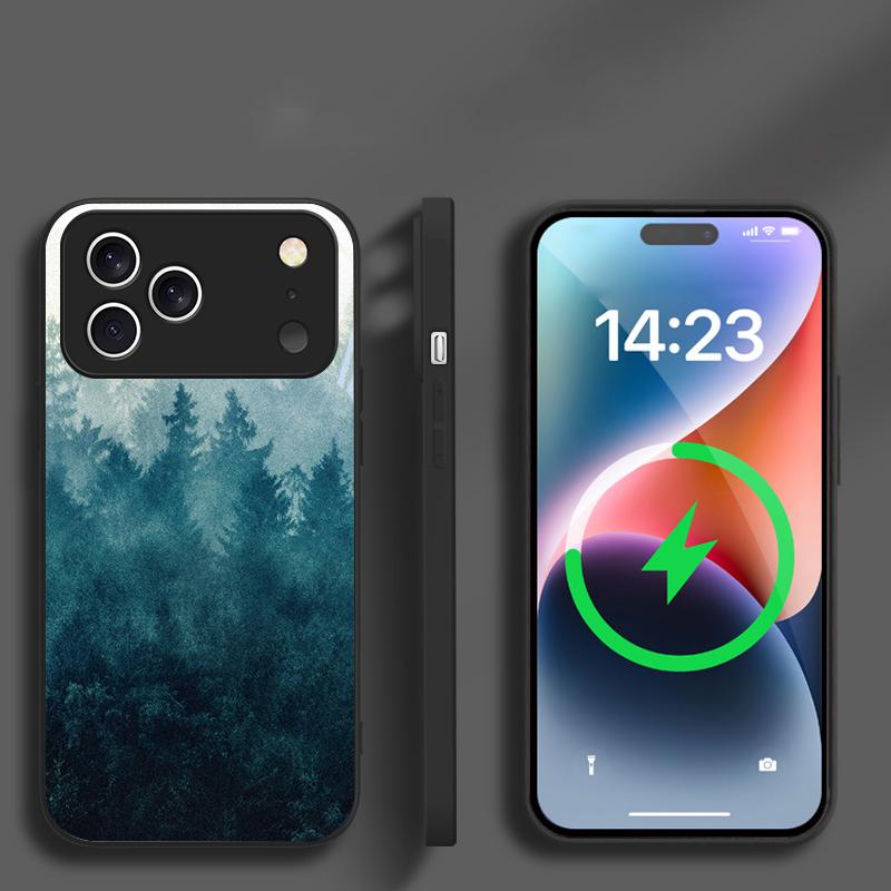 Чернильная пейзажная живопись Подходит для iPhone 16E 17 Pro Max 15 Pro 14 13 Plus 12 mini 11 16 Air 17Pro Магнитный Стеклянный Чехол для Телефона