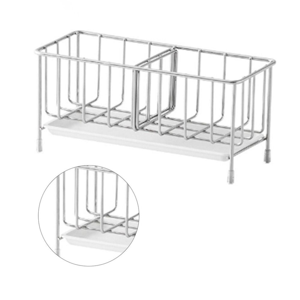 Нержавеющий держатель для кухонной губки Самодренажная сушилка Органайзер Стойка для кухонной раковины Столешница