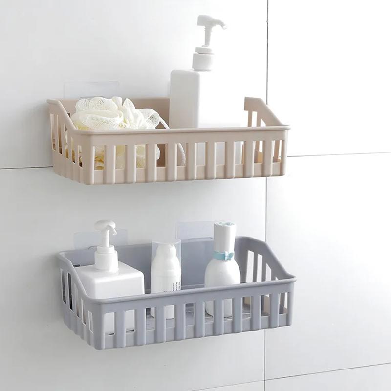 Organizzatore Per Bagno In Plastica Portaoggetti Foro Per Wc Gratuito Shampoo Sapone Supporto Cosmetico Mensole Doccia A Parete
