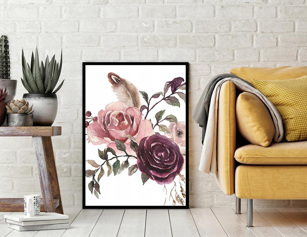Obraz plakat w ramie 43x33 cm kwiaty p1226