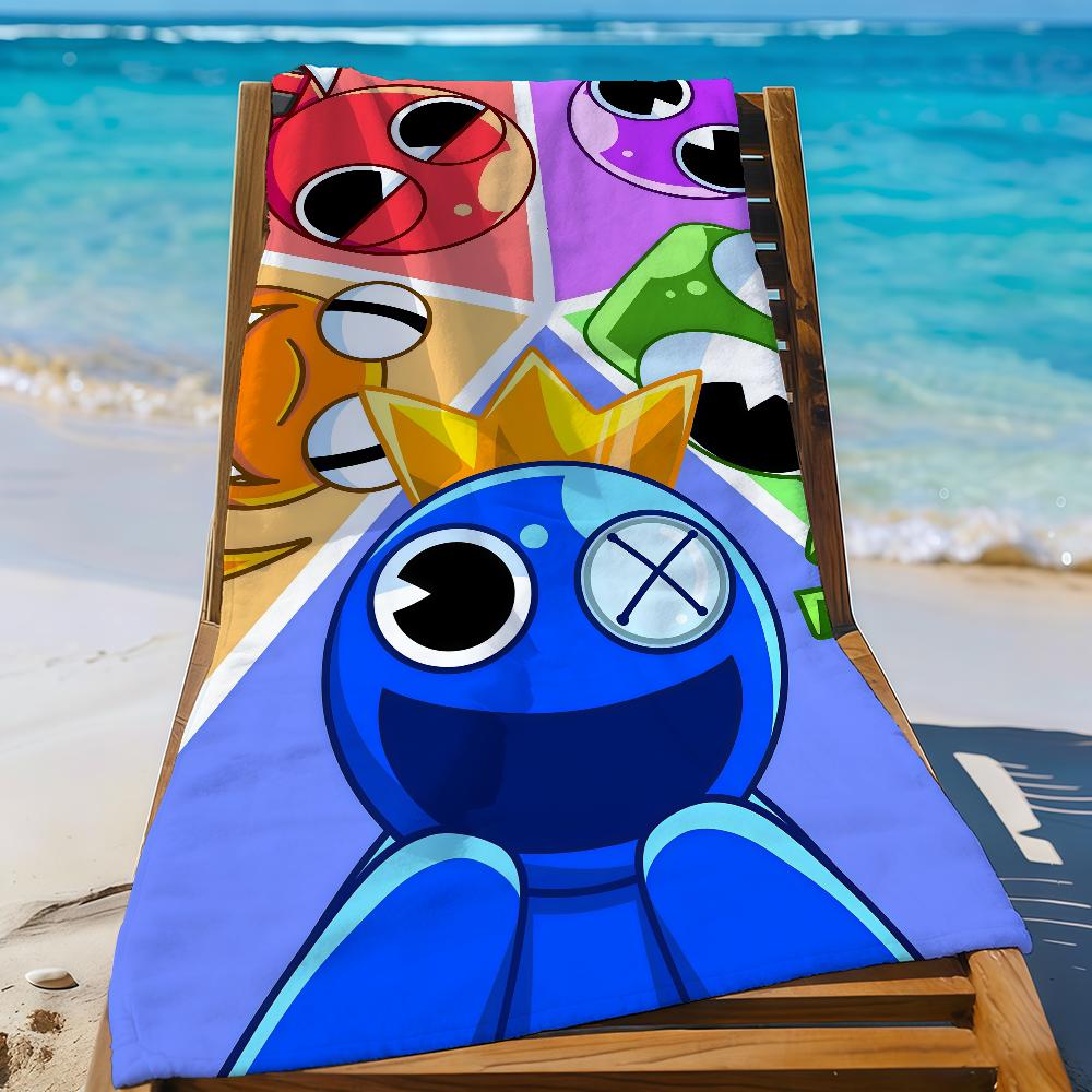 Игровой R-Rainbow Friends-S Полотенце Спортивное Быстросохнущее Туристическое Кемпинговое Снаряжение Песозащитное Мягкое Легкое Большое Пляжное Полотенце