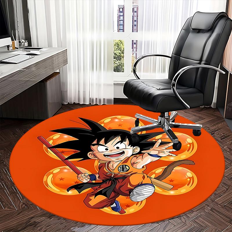 Dragon Ball Z Goku Chair Mat Round Carpet - Anime Decor for Home Office Living Room Bedroom Gift0483b