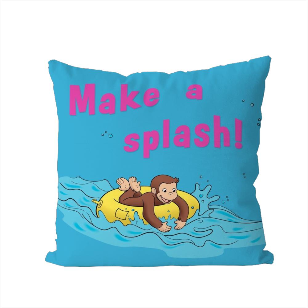CCurious George Pillow Case For Car Sofa Decorative Home Doublesided Print Plush Square Throw Pillow Cushion Cover