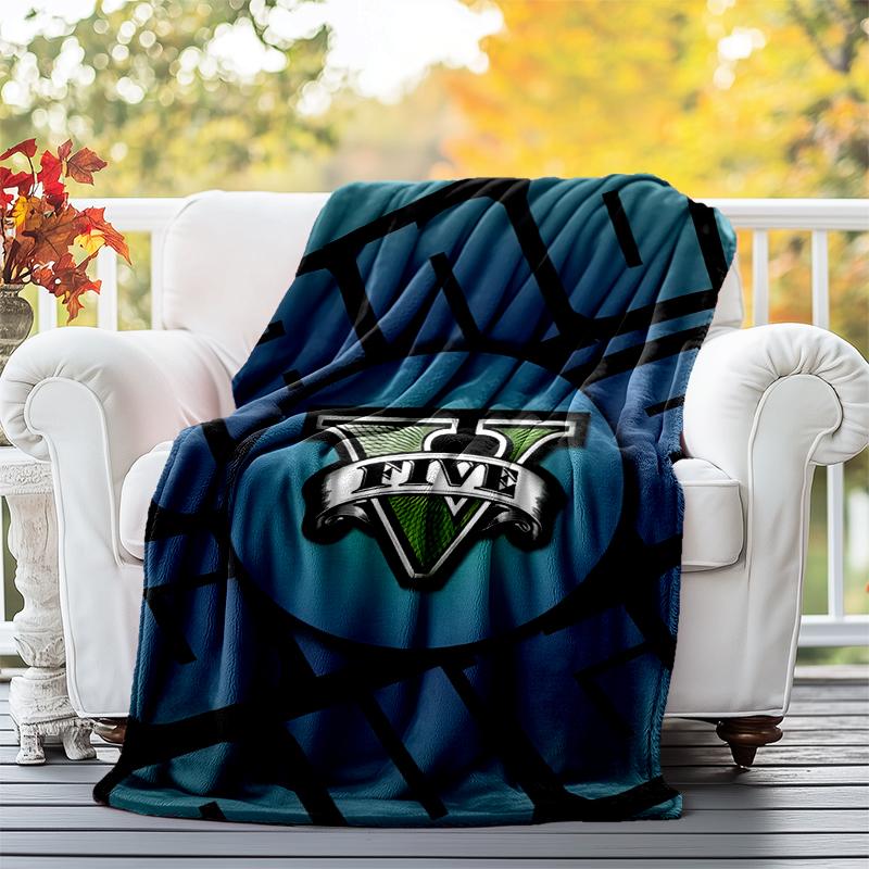 GTA Flannel Blanket Soft All-Season Throw, Design for Camping, Car Travel, Hiking Sofa, Bed, Office Perfect Gift for Parties