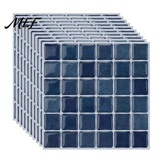 Removable Home Decor Wall Sticker 10Pcs 3D Mosaic Sticker, Waterproof Oil-Proof Tile Decal, Peel And Water Resistant Protection Stick