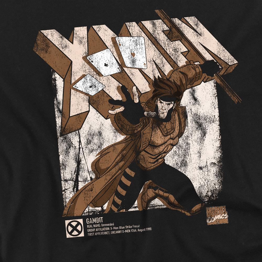 Marvel Unisex Adult X-Men Gambit Infographic T-Shirt