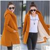 Осенне-зимний женский длинный утолщенный кардиган больших размеров с капюшоном, верхняя одежда на молнии, теплая повседневная куртка