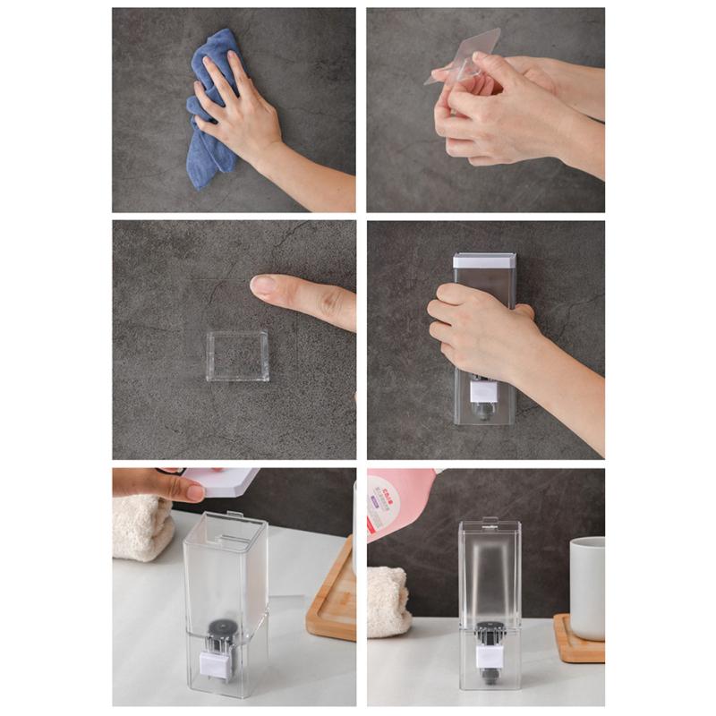 Ручной дозатор мыла на 250 мл, прозрачный настенный дезинфицирующее средство для ванной комнаты, контейнер для шампуня и геля для душа