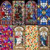 Windows Privacy Film Church Style Stained Glass Window Stickers Static Cling Decorative Frosted Window Films Customized Size
