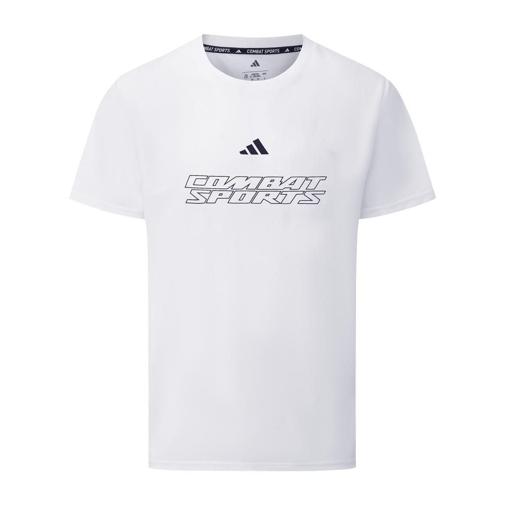 adidas Быстросохнущая футболка унисекс с круглым вырезом и короткими рукавами, белая/черная, CLTS26CS1P-WB