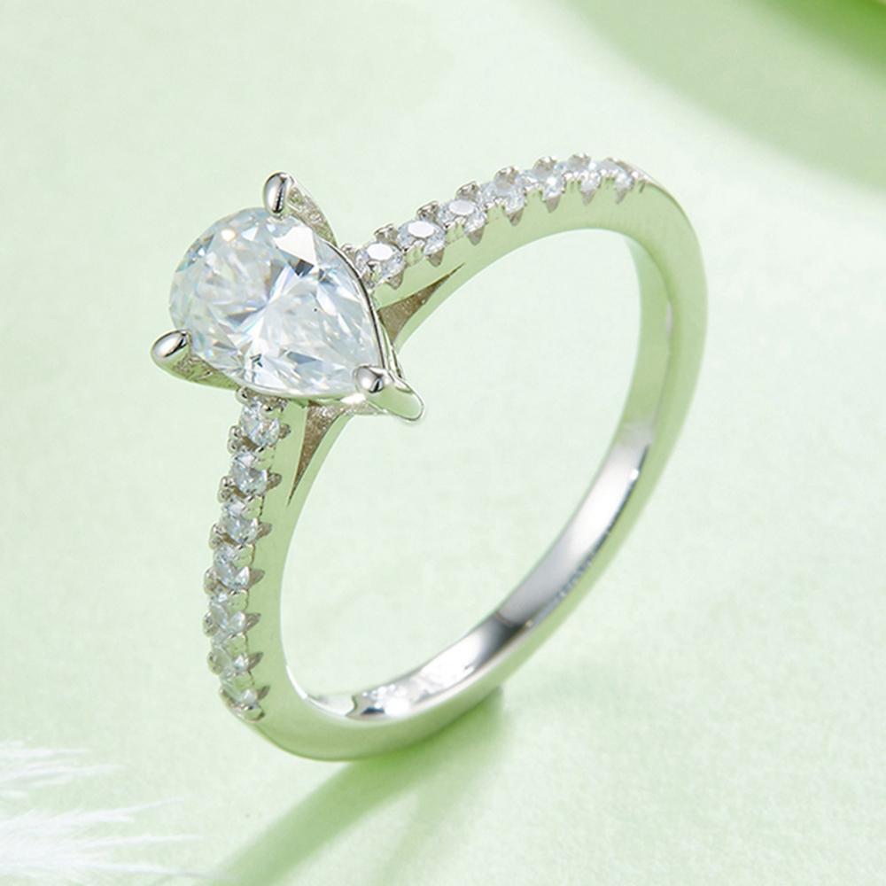 Модные грушевидные кольца 5*8 мм Vvs1 D Цвет настоящий муассанит с бриллиантами из стерлингового серебра 925 пробы кольца обручальные юбилейные украшения
