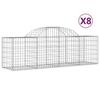 VidaXL Curved Gabion Baskets 8 Pcs 200x50x60/80 Cm Galvanized Iron, Gabion, Gabion Cage, Gabion Wall Basket, Wall of 3146284