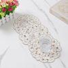 Fabric Placemat, with Hollow Embroidery Round Coasters, Foldable Protection from Heat Stains And Scratches Table Mat for Kitchen