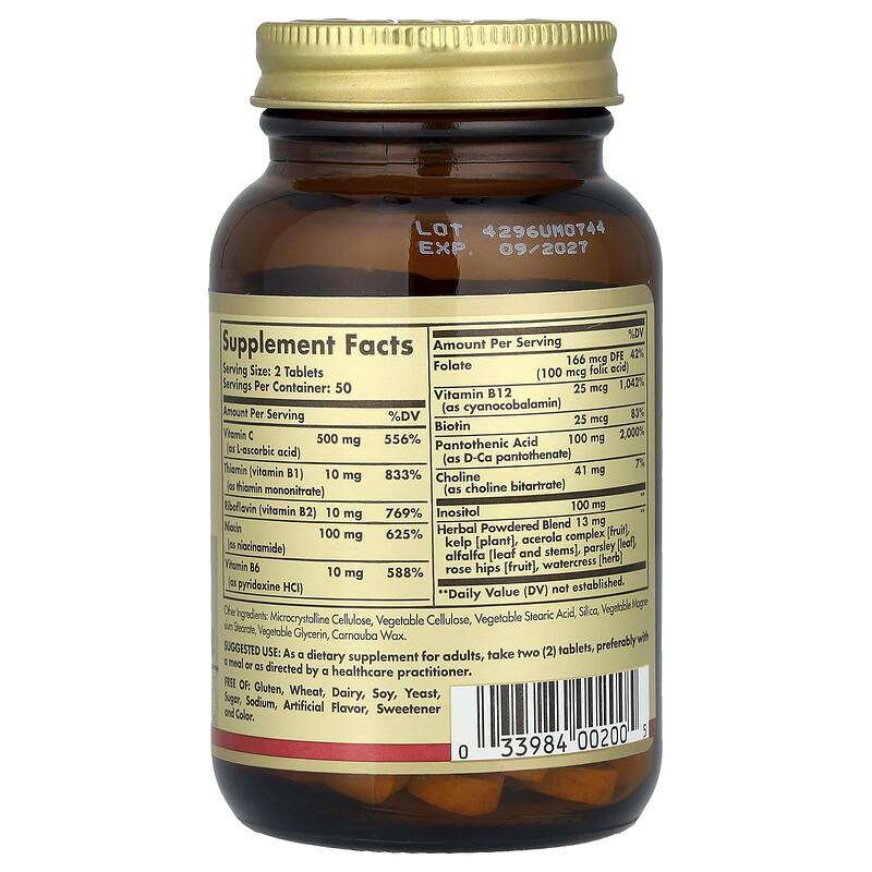 B-Complex with Vitamin C Stress Formula, 100 Tablets