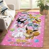 Lovely Eevee Character Carpet Cute Pocket Monster Printed Area Rug for Girls Teens Bedroom Decoration