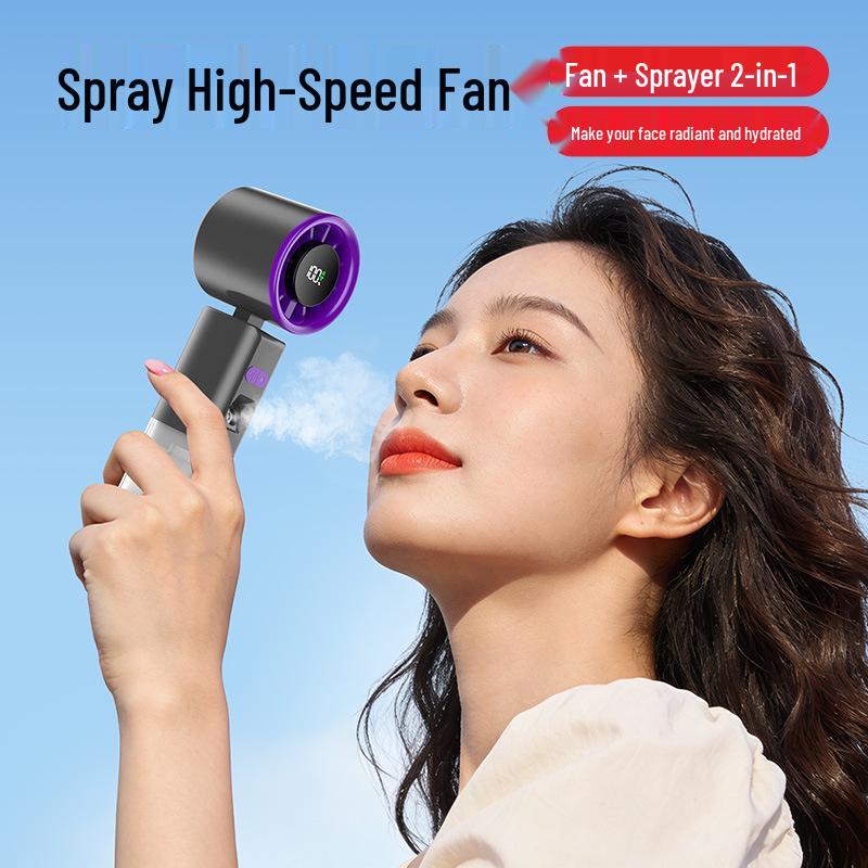 New Year Style Nano Spray Hydrating Handheld Fan - Portable High-Speed Humidifying Small Fan for Students