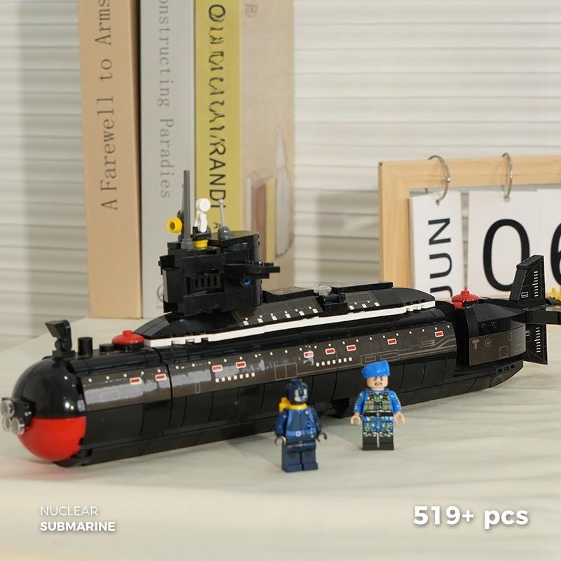 094 Military War Submarine Compatible Small Particle Building Block Model Ornament, Children's Educational Assembly Toy