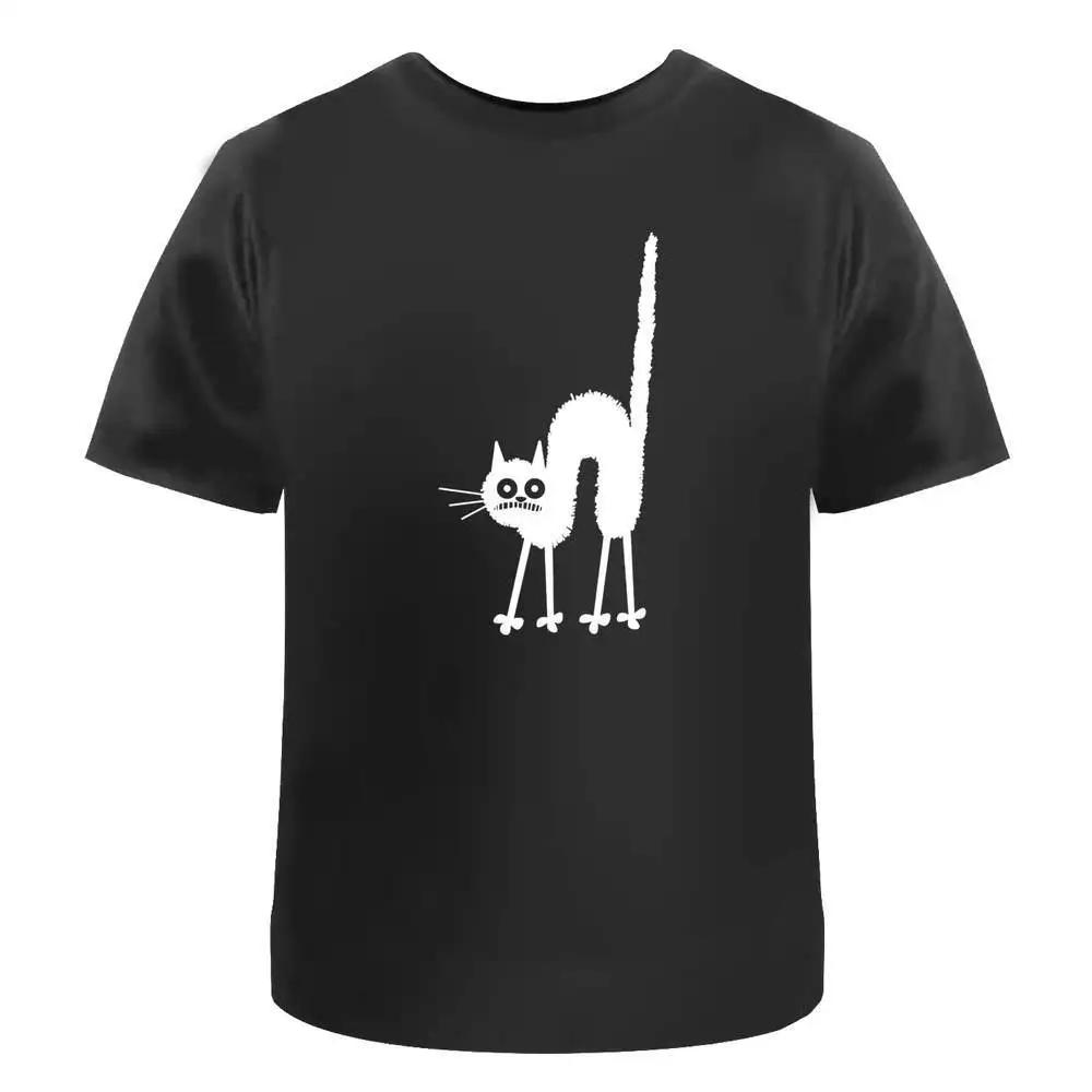 Spooked Cat Unisexs Unisexs Cotton TShirts