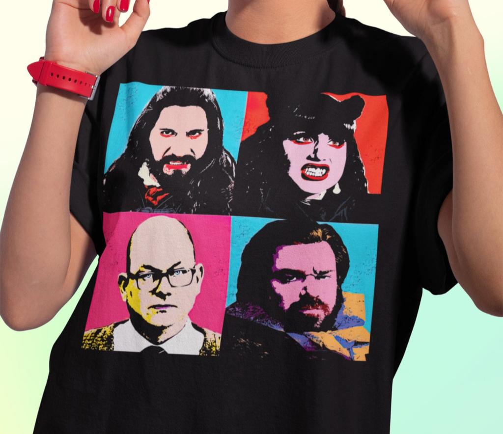 Vampire Warhol What We Do In The Shadows Vintage T-shirt Halloween Unisex Tee