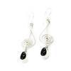 [I2829] - Silver 'Eva' Onyx Earrings