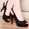 Мода Европа Америка 2024 Летняя мода Сексуальные туфли на шпильках Туфли с открытым носком на платформе Полые женские туфли для вечеринок Fish Mouth Sandalias De Mujer