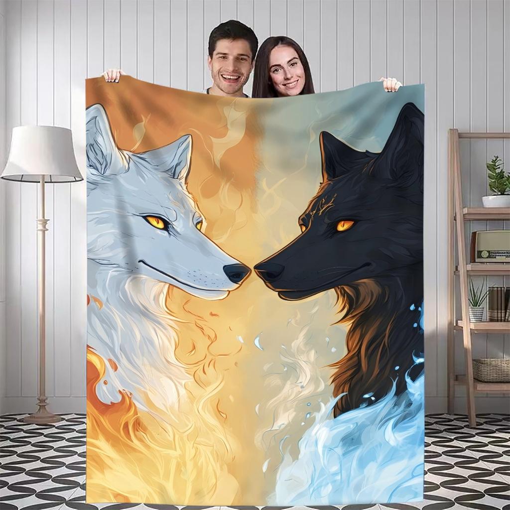 1pc Dance of Ice and Fire Digital Printed Design Pattern Blanket, All-Season Soft and Warm Throw, Ideal for Home Bedroom, School