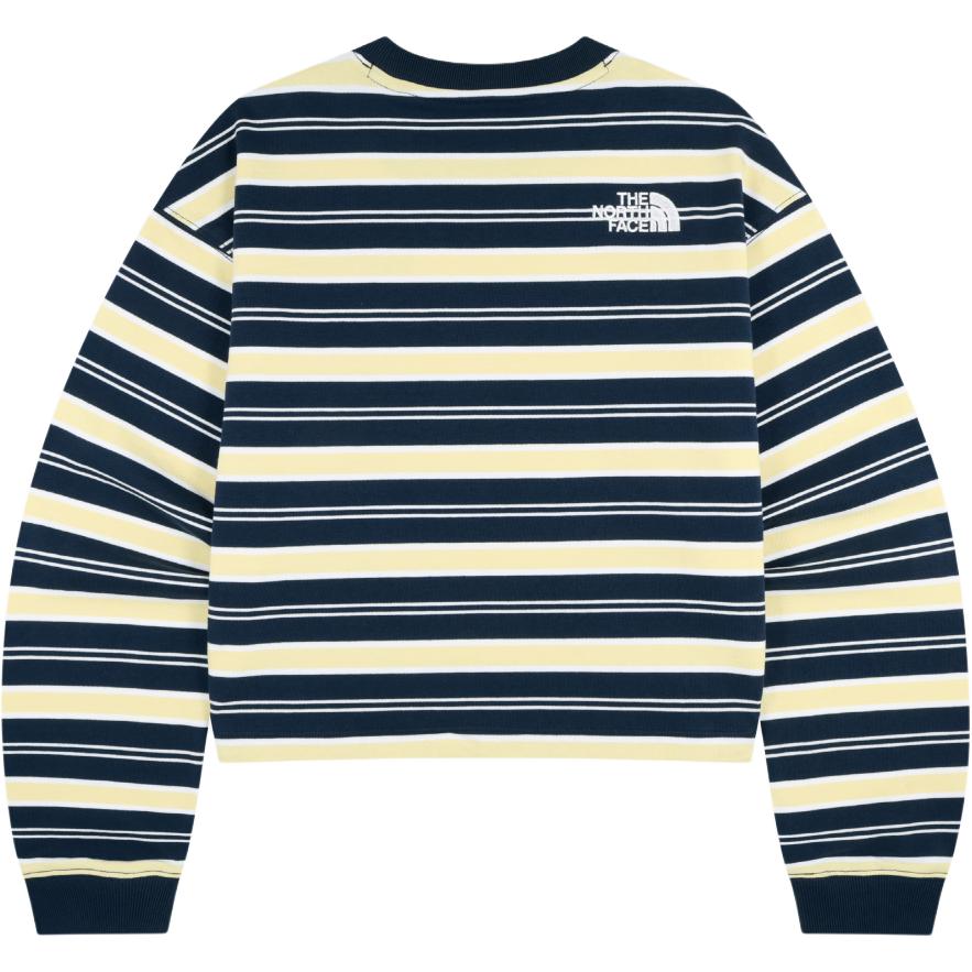 The North Face Striped Crew Neck Logo Long Sleeve Loose T-Shirt Unisex Tops NT7TS03J