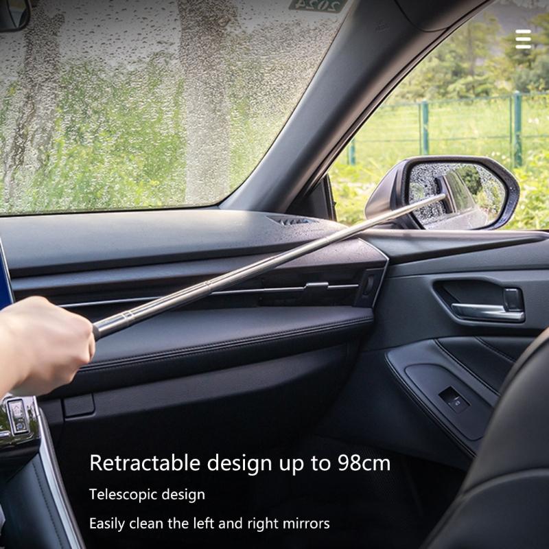 Автомобильный скребок для боковых зеркал автомобиля Портативный автомобильный скребок для автомобильного зеркала заднего вида Телескопическая 98 см Длинная ручка
