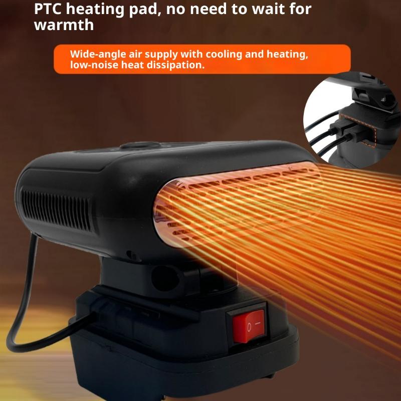 1 шт. 21 В литий-ионные батареи нагреватель воздуха / охлаждающий вентилятор беспроводной зимний автомобильный обогреватель 2 USB-порта для зарядки телефона