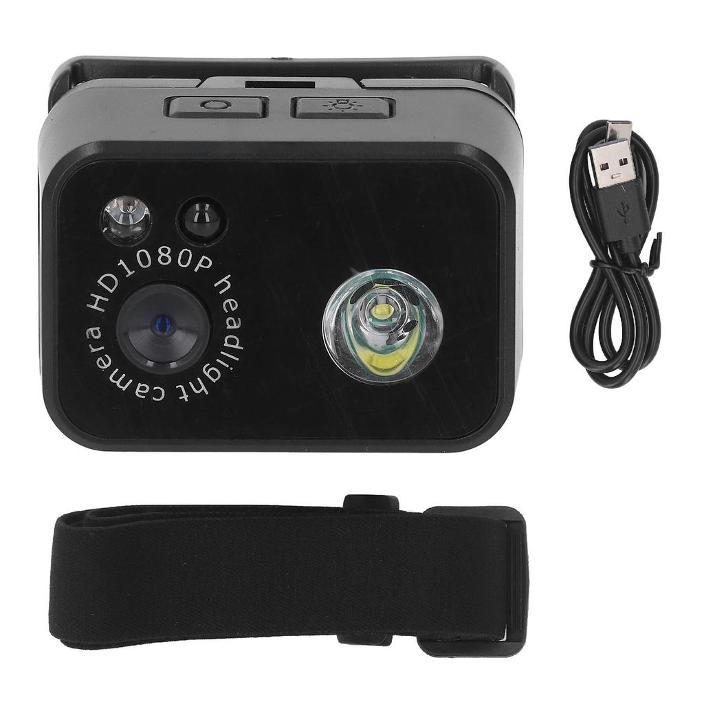 Headlamp Action Camera 1080P HD Adjustable Gesture Sensing Head Mounted Wearable Video Camcorder