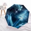 Elsa,Magic Themed Automatic Opening and Closing Folding Umbrella, Reinforced 8 Ribs, Compact Travel Design, Fashionable Folding Umbrella, Va