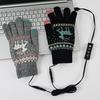 1 Pair USB Charging Heated Gloves Touchscreen Adjustable 3 Heat Levels Thick Knitted Fingerless Washable High Elasticity Office Typing Writing Gloves