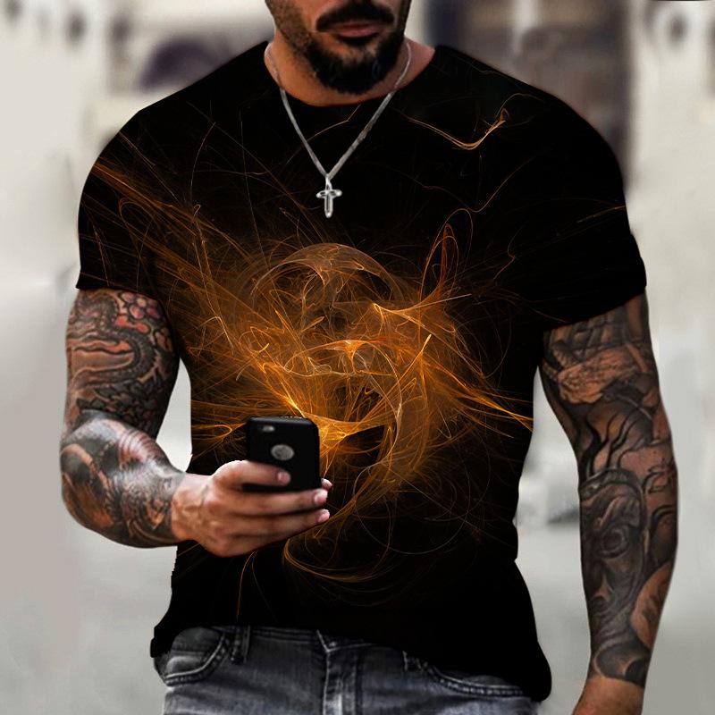 3D цифровая печать Faucet Series Printed Summer Casual Round Neck Youth Football