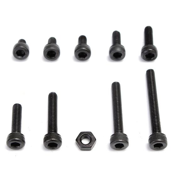 280 шт. M3 винты с шестигранной головкой в ​​ассортименте, болты с шестигранной головкой и гайками из легированной стали