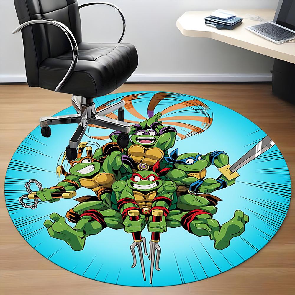 1pc TMNT Stickers Chair Carpet for Office, Indoor Non-Slip Polyester Fiber Carpet, Machine Washable, Durable Construction yy251205134