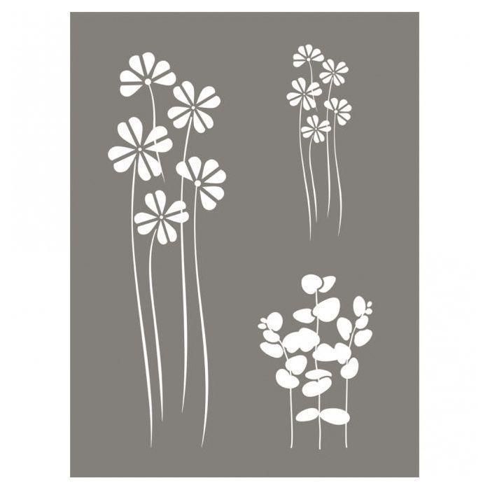 Pochoir Mix de fleurs 15 x 20 cm